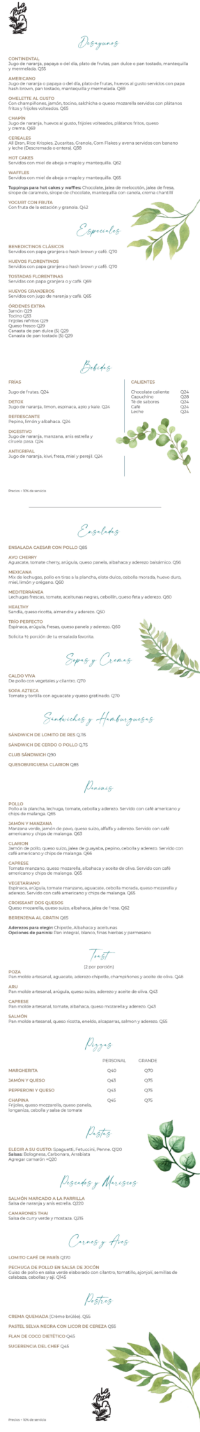 Menú - Clarion Hotel & Suites